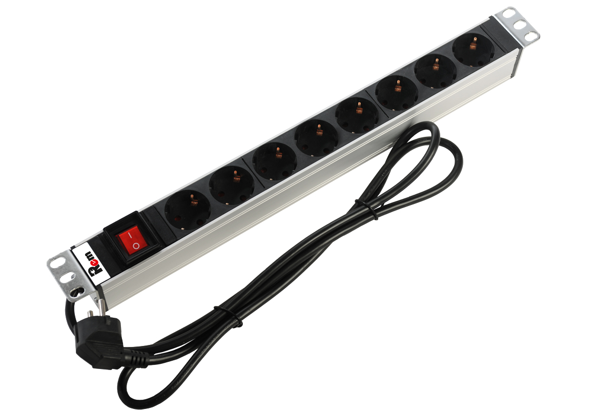 

Блок розеток (PDU) Rem R-16-8S-V-440-1.8, 1U, кол-во розеток:8 (8xЕвро), 16А, черный/серебристый, кабель питания 1.8 м (30112224403), R-16-8S-V-440-1.8