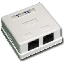 Розетка RJ-45+RJ-45 открытый монтаж, TWT