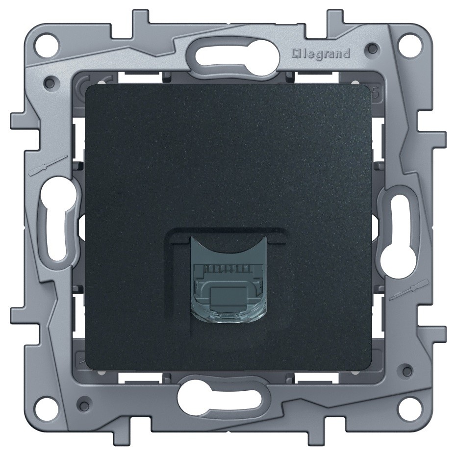 

Розетка RJ-45 скрытый монтаж категория 5e, антрацит, Legrand Etika (672641)