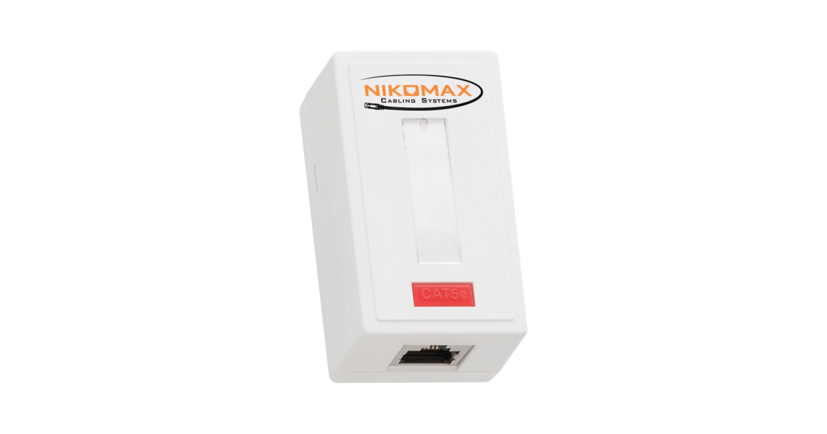 Розетка RJ-45 открытый монтаж категория 5e, экранированная, NIKOMAX (NMC-WO1SD2-WT)