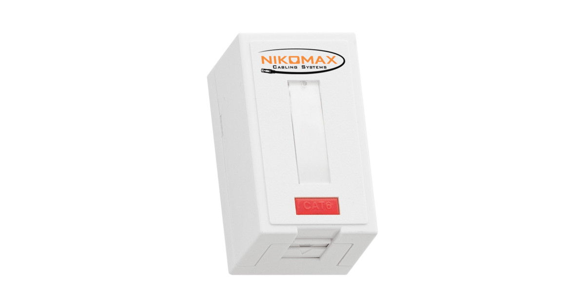 

Розетка RJ-45 открытый монтаж категория 6, NIKOMAX (NMC-WO1UE2-FT-ST-WT)
