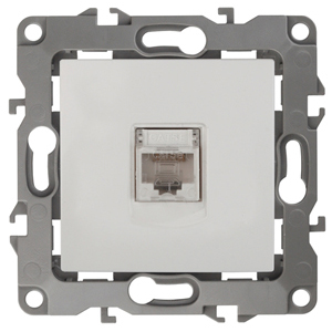 

Розетка RJ-45 скрытый монтаж категория 5e, белый, ЭРА (Б0014723)