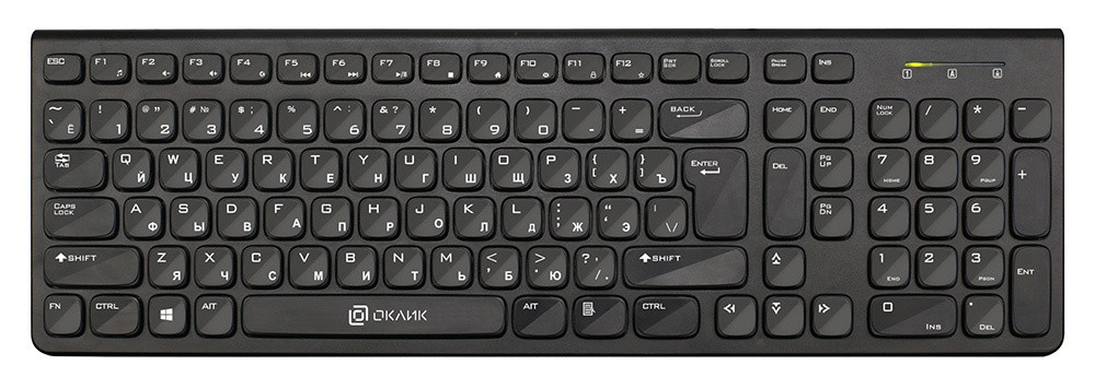

Клавиатура беспроводная Oklick 880S, мембранная, USB, черный, 880S