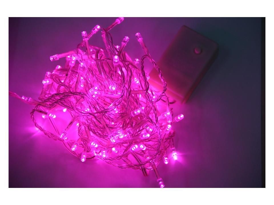 Гирлянда КОСМОС 100-светодиодов, 8-режимов, 10.8м, розовый (KOC_GIR100LED_P)