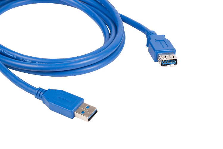 

Кабель-удлинитель USB 3.0 (AM)-USB 3.0 (AF), Kramer, 90см, синий, SuperSpeed (C-USB3/AAE-3)