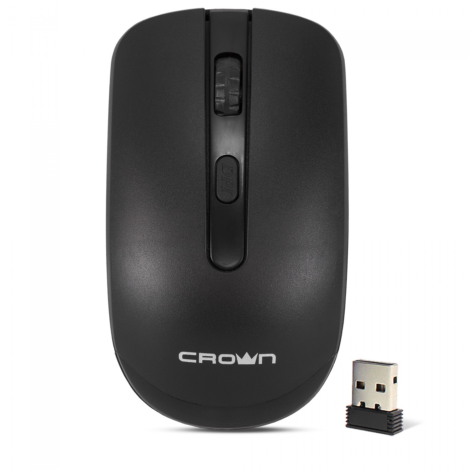 Мышь беспроводная Crown CMM-336W, 1600dpi, оптическая светодиодная, Wireless, USB, черный (CMM-336W)