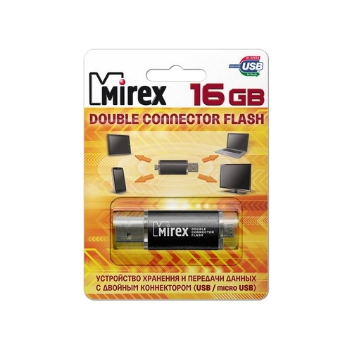 

Флешка 16Gb USB 2.0/microUSB Mirex SMART, черный (13600-DCFBLS16), SMART