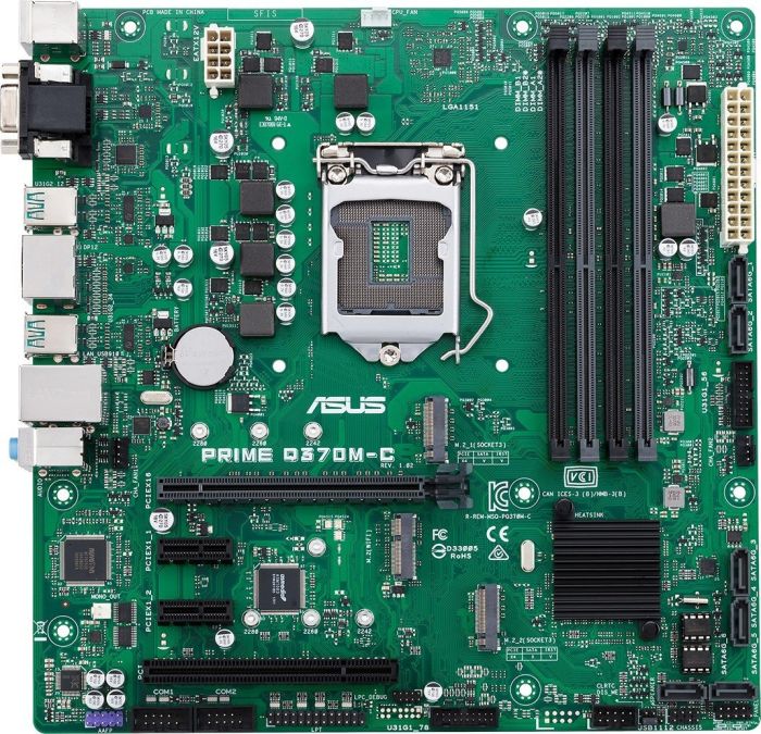 Материнская плата ASUS PRIME Q370M-C/CSM, Socket1151v2, Intel Q370, 4xDDR4, PCI-Ex16, 6SATA3, 7.1-ch, GLAN, 8USB 3.1, VGA, HDMI, DisplayPort, mATX, Retail