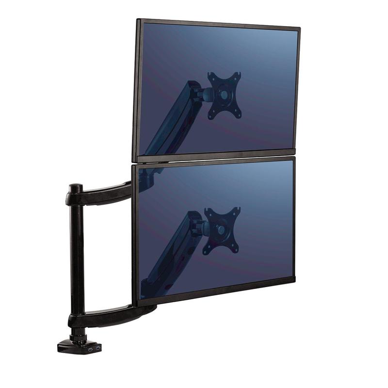 

Кронштейн для TV/монитора Fellowes FS-80434, VESA 75x75 - 100x100, вес до 10кг, настольный, черный, FS-80434