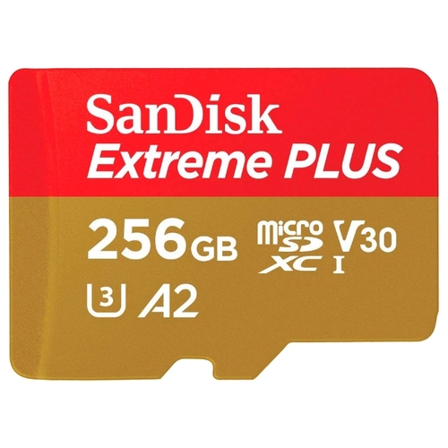 Карта памяти 256Gb microSDXC Sandisk Extreme Plus Class 10 UHS-I U3 V30 A2 + адаптер