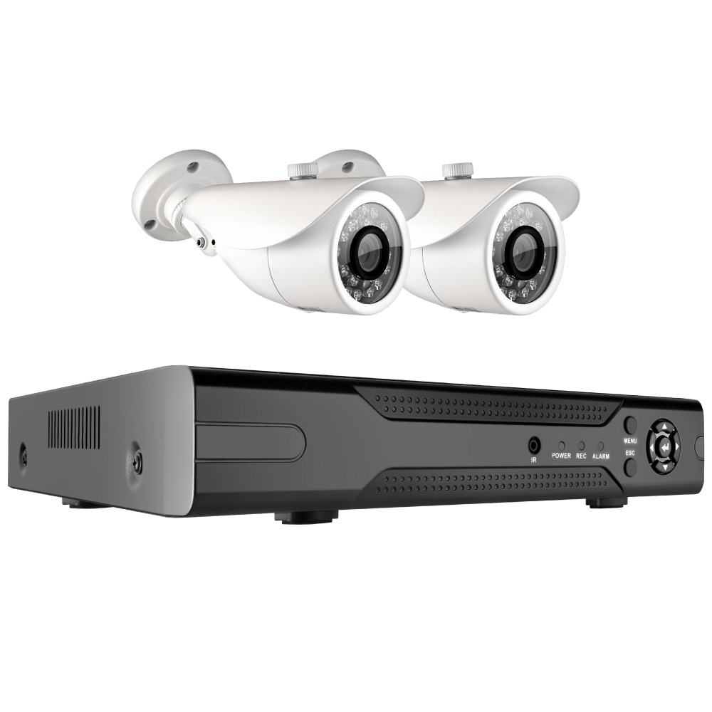 Комплект видеонаблюдения Ginzzu HK-422D, кол-во каналов 4, камер в комплекте: 2 (уличные), 2 Мп, 3,6 мм, ИК подсветка, (HK-422D)