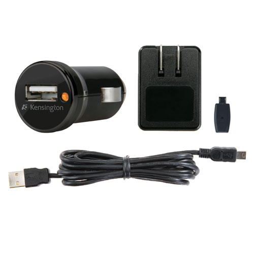 

Универсальное зарядное устройство Kensington Wall and Car Charger, 1USB, 1A, черный (K38057EU), кабель miniUSB, Wall and Car Charger