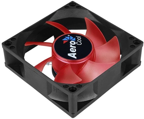 Вентилятор AeroCool Motion 8 Red-3P, 80мм, 2000rpm, 25.3 дБ, 3-pin, 1шт, красный - фото 1