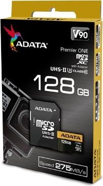 Карта памяти 128Gb microSDXC ADATA Premier ONE Class 10 UHS-II U3 + адаптер