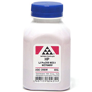 

Тонер AQC AQC-246M, бутыль 40 г, пурпурный, совместимый для CLJ M251/M276MFP, AQC-246M