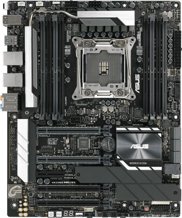 

Материнская плата ASUS WS C422 PRO/SE, 1xSocket2066, iC422, 8xDDR4, 4PCI-Ex16, 6SATA3 RAID 0/1/10, 7.1-ch, 2GLAN, 6xUSB 2.0, 8xUSB 3.1, ATX, Retail (90SW0080-M0EAY0), WS C422 PRO/SE