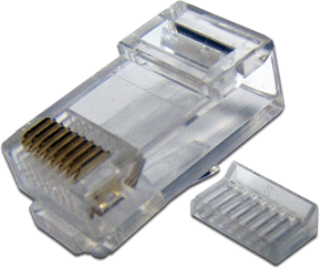 Коннектор RJ-45 8P8C категория 5e, вставка, 100шт., TWT (TWT-PL45-8P8C-V)