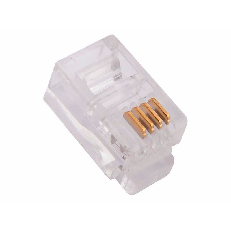 

Коннектор RJ-11 4P4C категория 3, 100шт., 5bites (US010A), US010A