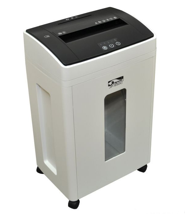 

Шредер Jinpex JP-650C, секретность 3/P-4, 300 см/мин., фрагменты - 4 мм x 5 см, объем 22 л, кол-во листов до 15 шт., скрепки, скобы, карты, CD, черный/белый, JP-650C