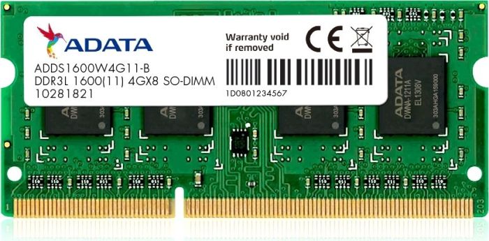 

Память DDR3L SODIMM 8Gb, 1600MHz, CL11, 1.35 В, ADATA, Premier (ADDS1600W8G11-S), ADDS1600W8G11-S