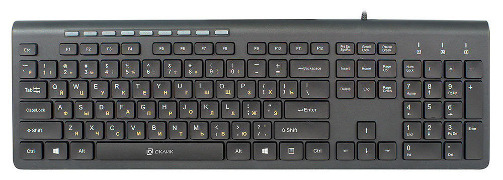 

Клавиатура проводная Oklick 480M, мембранная, USB, черный, 480M