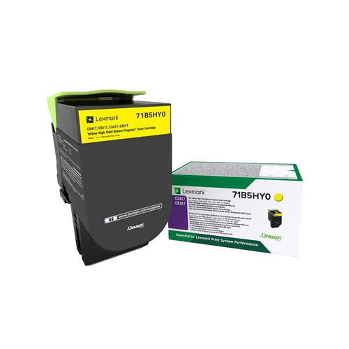 

Картридж лазерный Lexmark 71B5HY0, желтый, 3500 страниц, оригинальный для Lexmark CS417dn, CS517de, CX417dn, CX517de