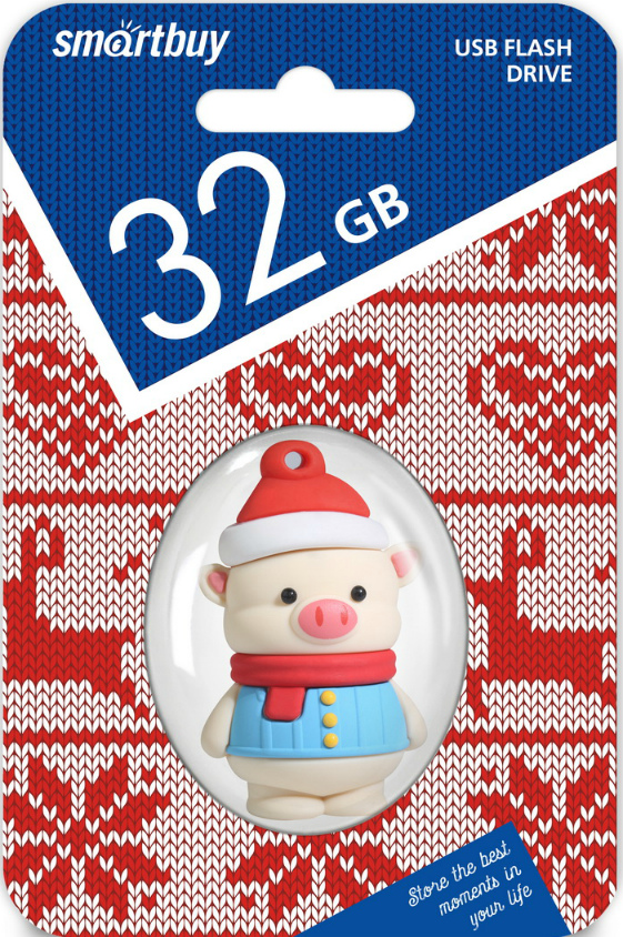 

Флешка 32Gb USB 2.0 SmartBuy Happy PIG, синий (SB32GBHPGB), Happy PIG