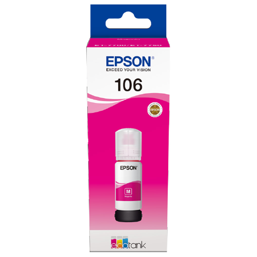 

Чернила Epson 106, 70 мл, пурпурный, оригинальные, водные для Epson L7160/7180 (C13T00R340), 106