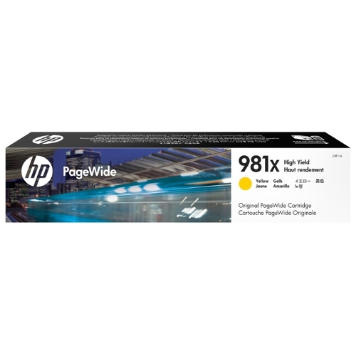 

Картридж струйный HP 981X (L0R11A), желтый, оригинальный, ресурс 10000 страниц для HP HP Pagewide Enterprise Color 556, HP Pagewide Enterprise Color MFP 586, 981X