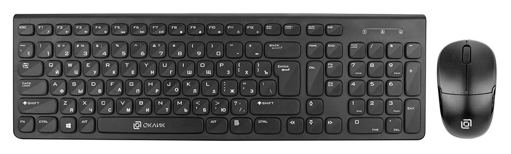 

Клавиатура + мышь Oklick 220M, беспроводная, USB, черный, 220M