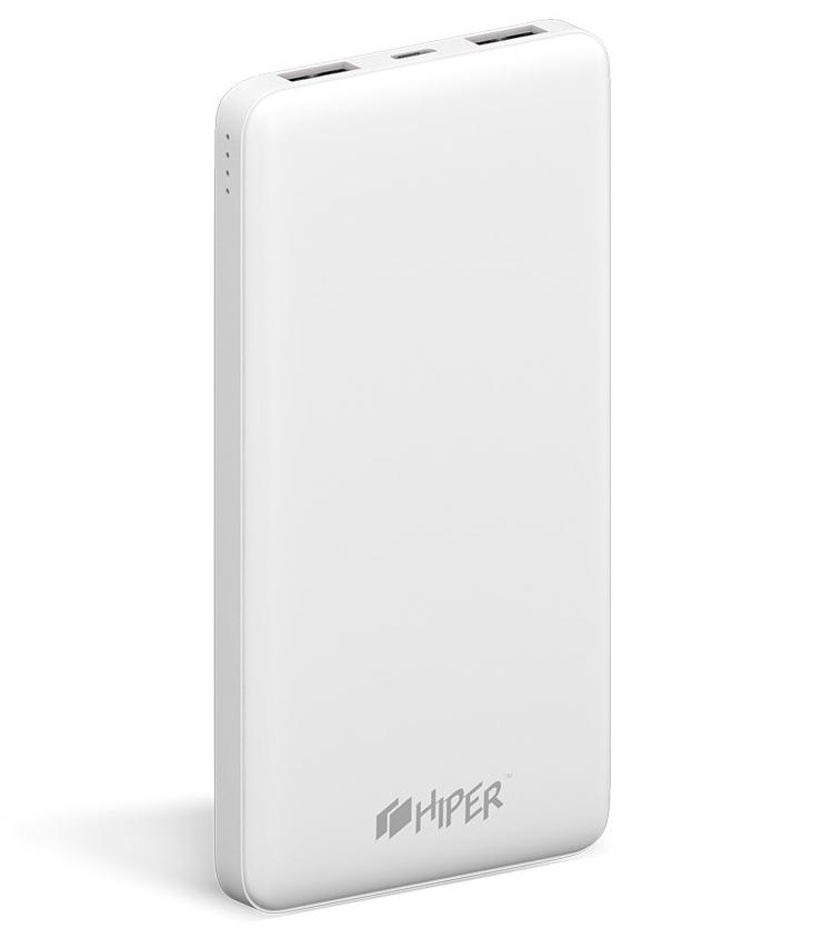 

Портативный аккумулятор (Powerbank) HIPER ST10000, 10000mAh, 2xUSB, 2.1A, белый, ST10000