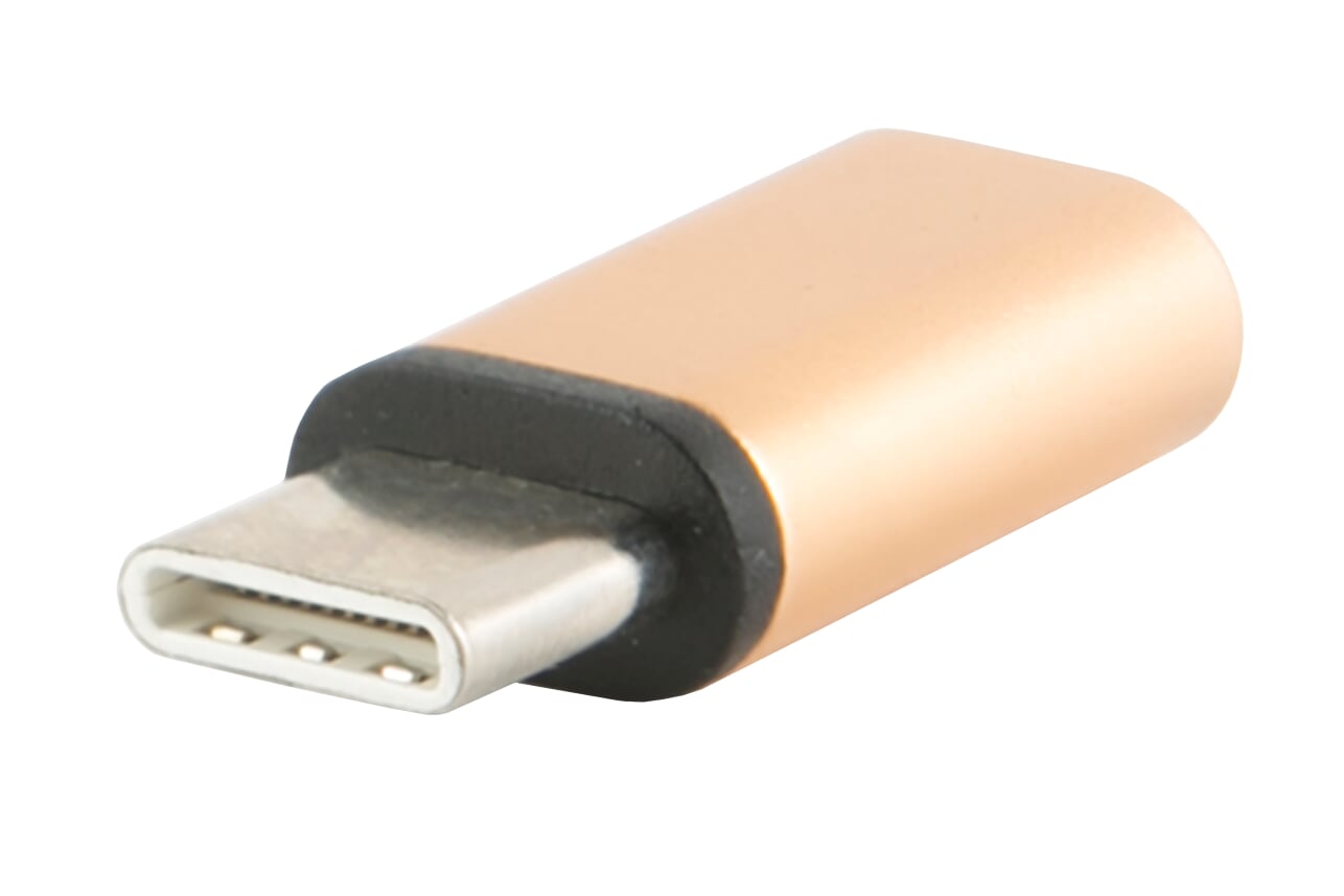 

Переходник (адаптер) Micro USB-USB Type-C, золотистый Red Line (УТ000013669)