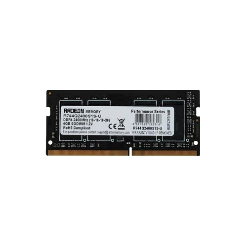 

Память DDR4 SODIMM 4Gb, 2400MHz, CL16, 1.2 В, AMD, R7 Performance (R744G2400S1S-U), R744G2400S1S-U