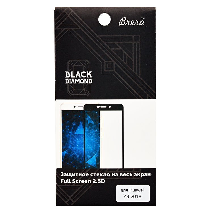 Защитное стекло Brera для смартфона Huawei Y9 (2018) 2.5D Full Screen, с черной рамкой (85062)
