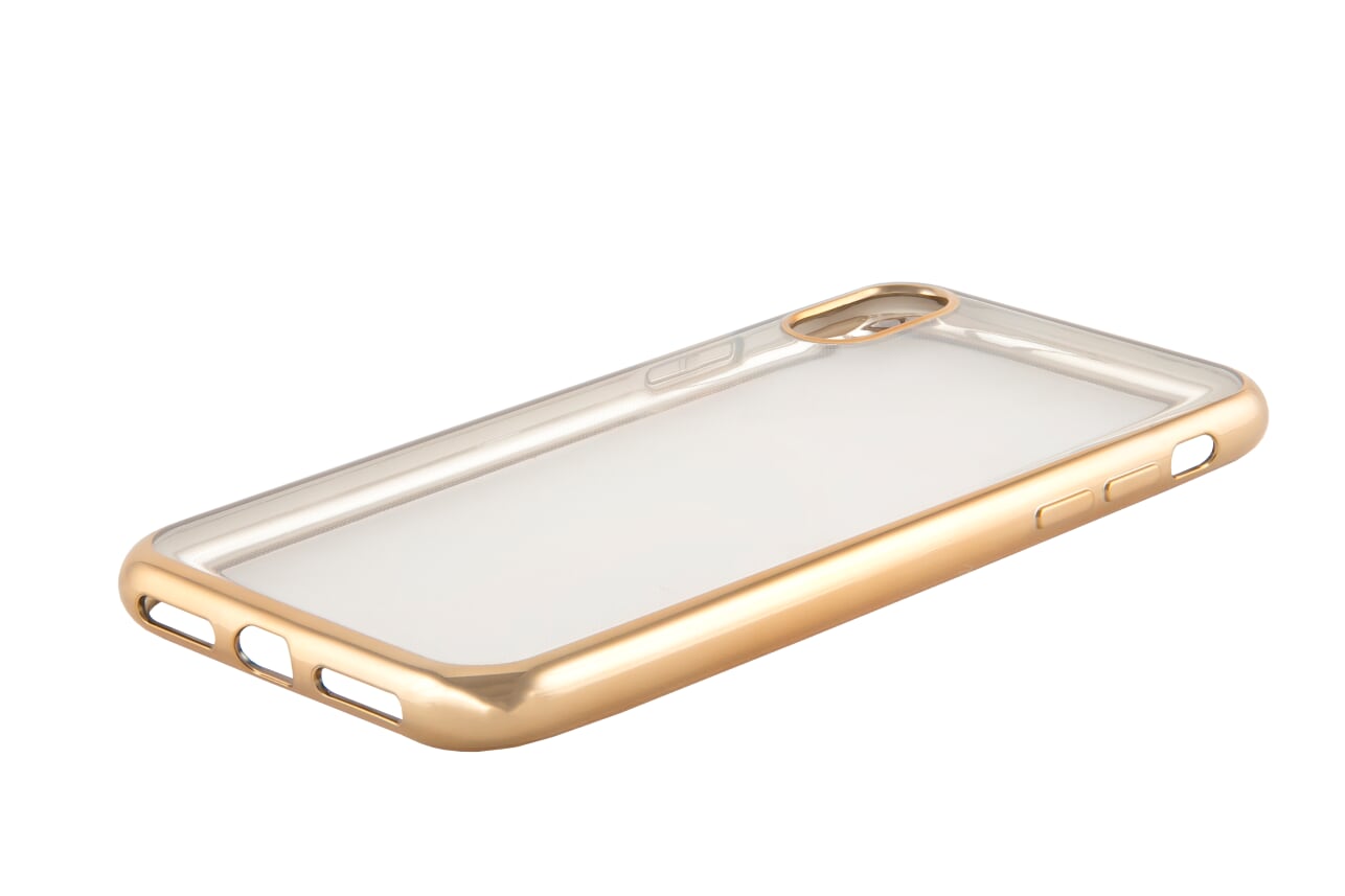

Чехол-накладка Red Line iBox Blaze для смартфона Apple iPhone X, силикон, прозрачный/золотистый