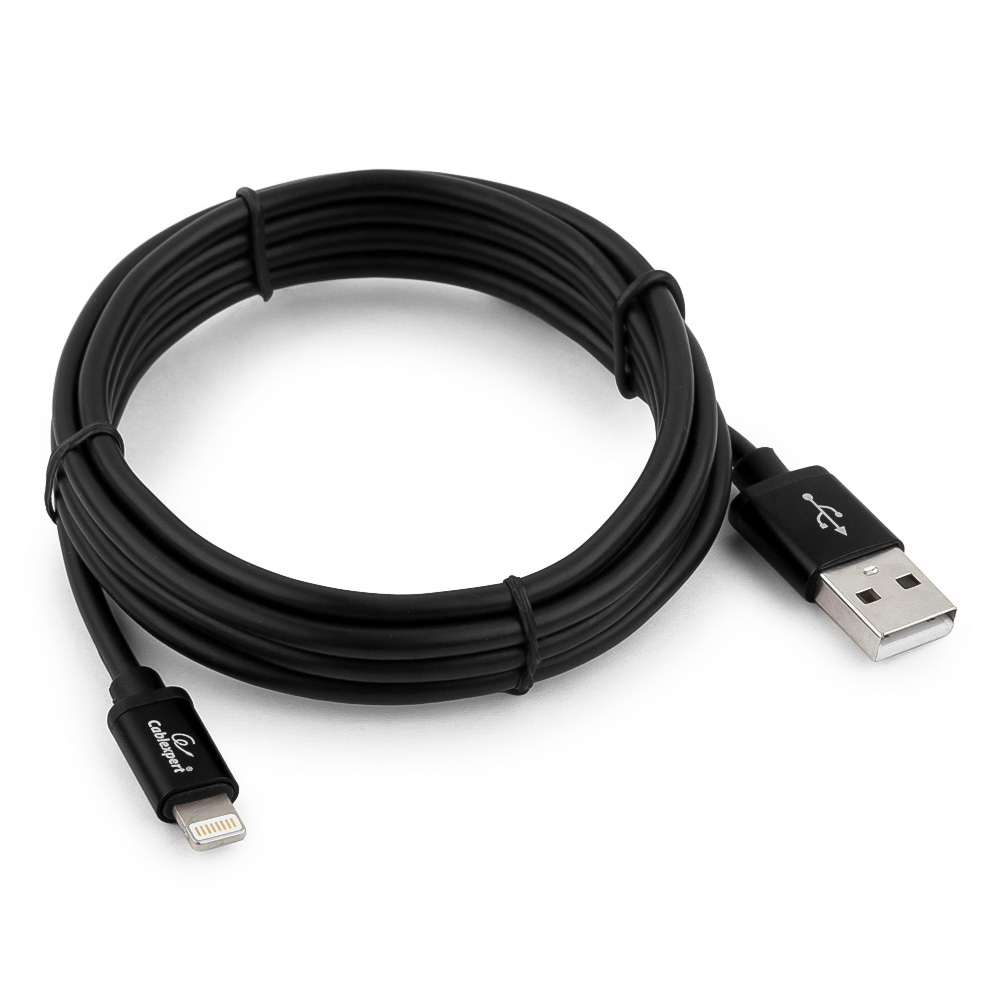 

Кабель USB-Lightning, Cablexpert, 1.8m, черный, блистер (CC-S-APUSB01Bk-1.8M)