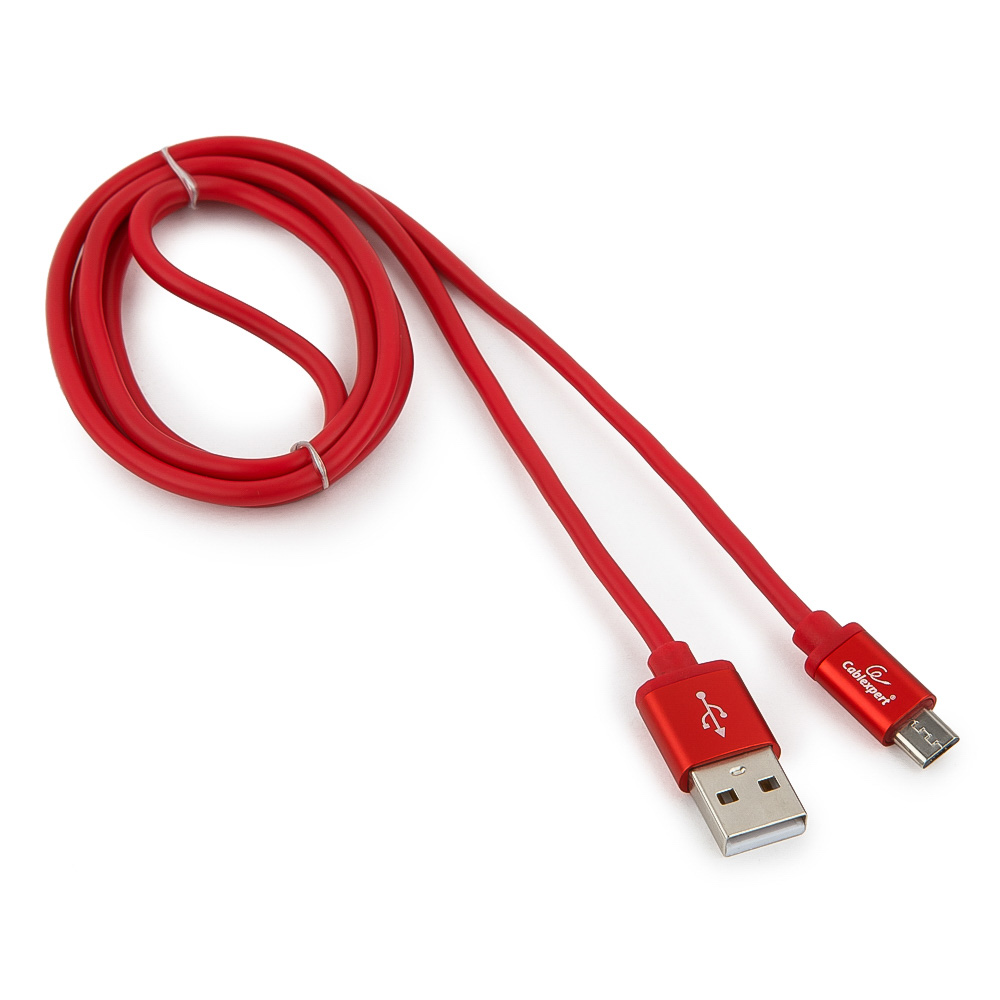 

Кабель USB-micro, Cablexpert, 1m, красный, блистер (CC-S-mUSB01R-1M)