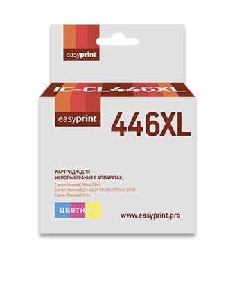 

Картридж струйный EasyPrint IC-CL446XL (CL-446XL), многоцветный, совместимый, для Canon PIXMA iP2840/2845MG2440/2540/2940/2945/MX494