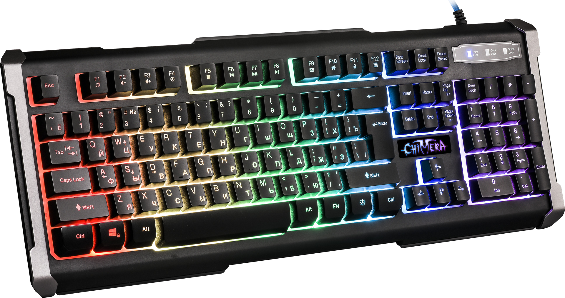 

Клавиатура проводная Defender Chimera GK-280DL, мембранная, подсветка, USB, черный (45280), Chimera GK-280DL