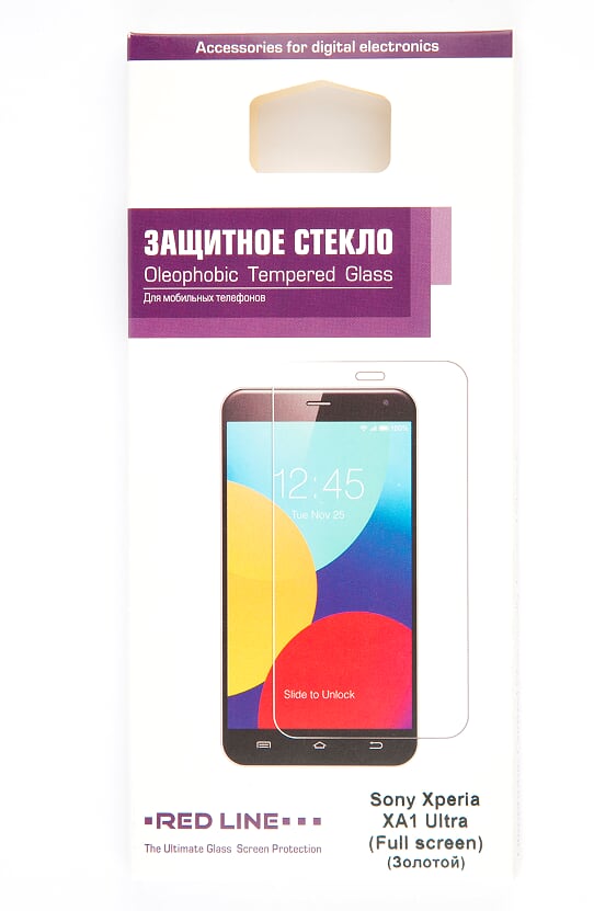 

Защитное стекло Red Line для смартфона Sony Xperia XA1 Ultra Full Screen, с золотистой рамкой (УТ000010851)