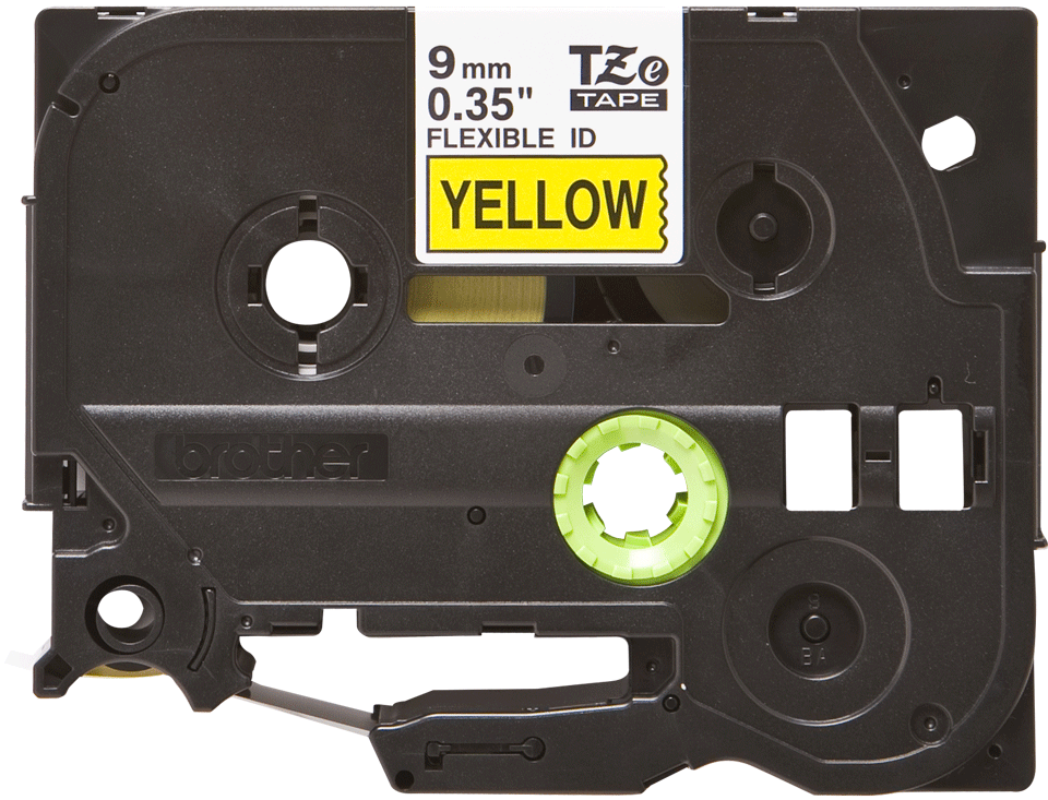Кассета с наклейками Brother TZE-FX621, 9ммx8м, черный на желтом, оригинальная