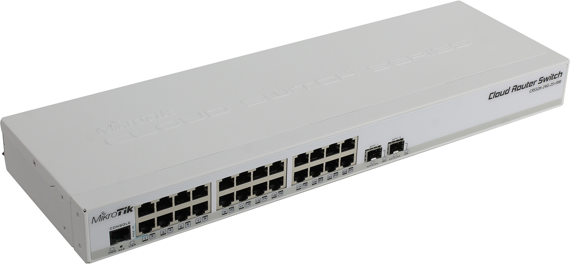 Коммутатор MikroTik Cloud Router Switch 326-24G-2S+RM, 24x1 Гбит/с, SFP+ 2x10