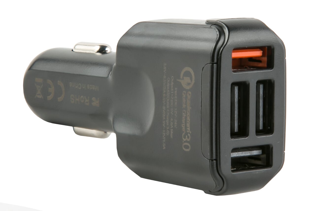Автомобильное зарядное устройство Red Line AC4-30, 4xUSB, 4.8А, QC, черный (УТ000015237)