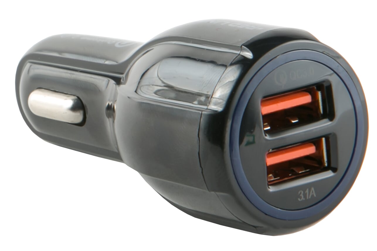 Автомобильное зарядное устройство Red Line AC2-30, 2xUSB, 3А, QC, черный (УТ000015783)