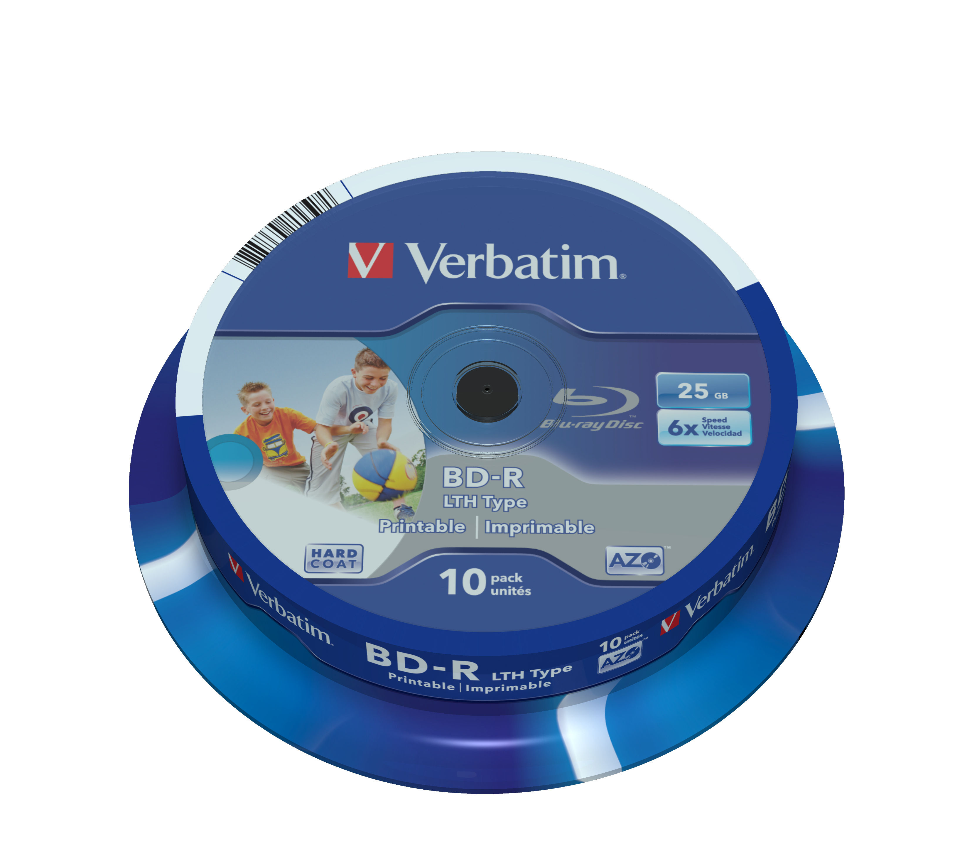 Диск Verbatim Blu-Ray, 25Gb, 6x, Cake Box, 10 шт, Printable