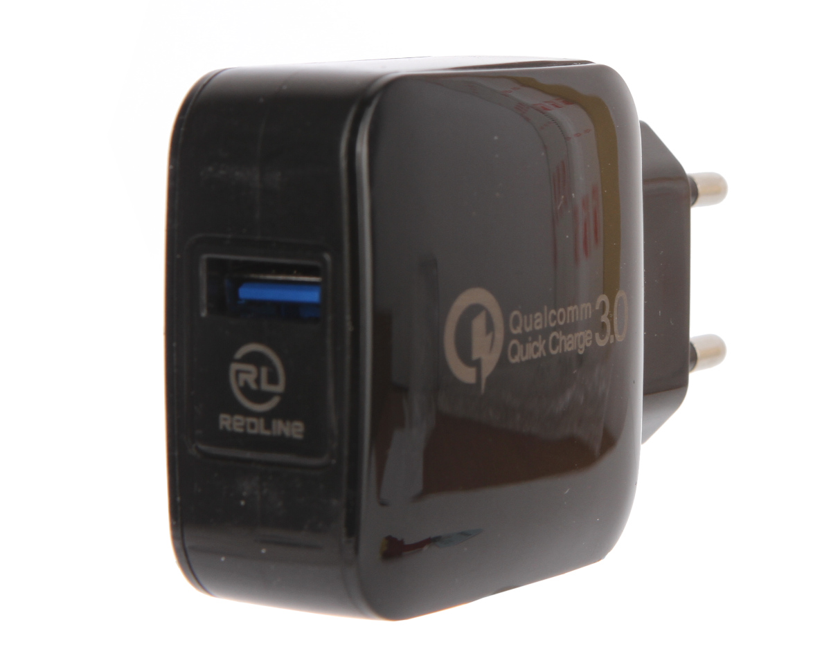 Сетевое зарядное устройство Red Line NQC-4 Tech, 1USB, Quick Charge, 2.4A, черный (УТ000016520) - фото 1
