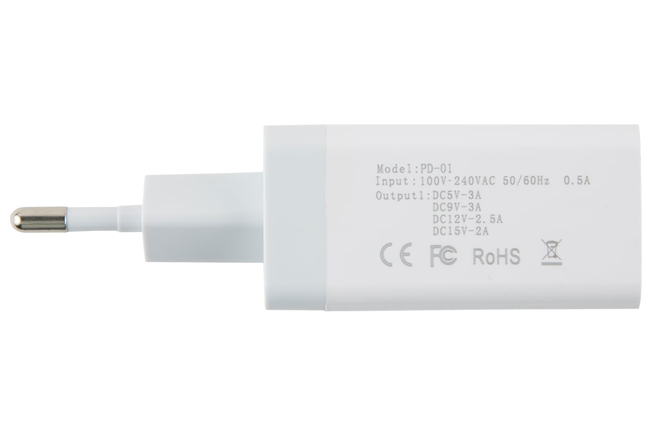 

Сетевое зарядное устройство Red Line PD-3A, 1USB, USB type-C, 3A, белый (УТ000015303), PD-3A