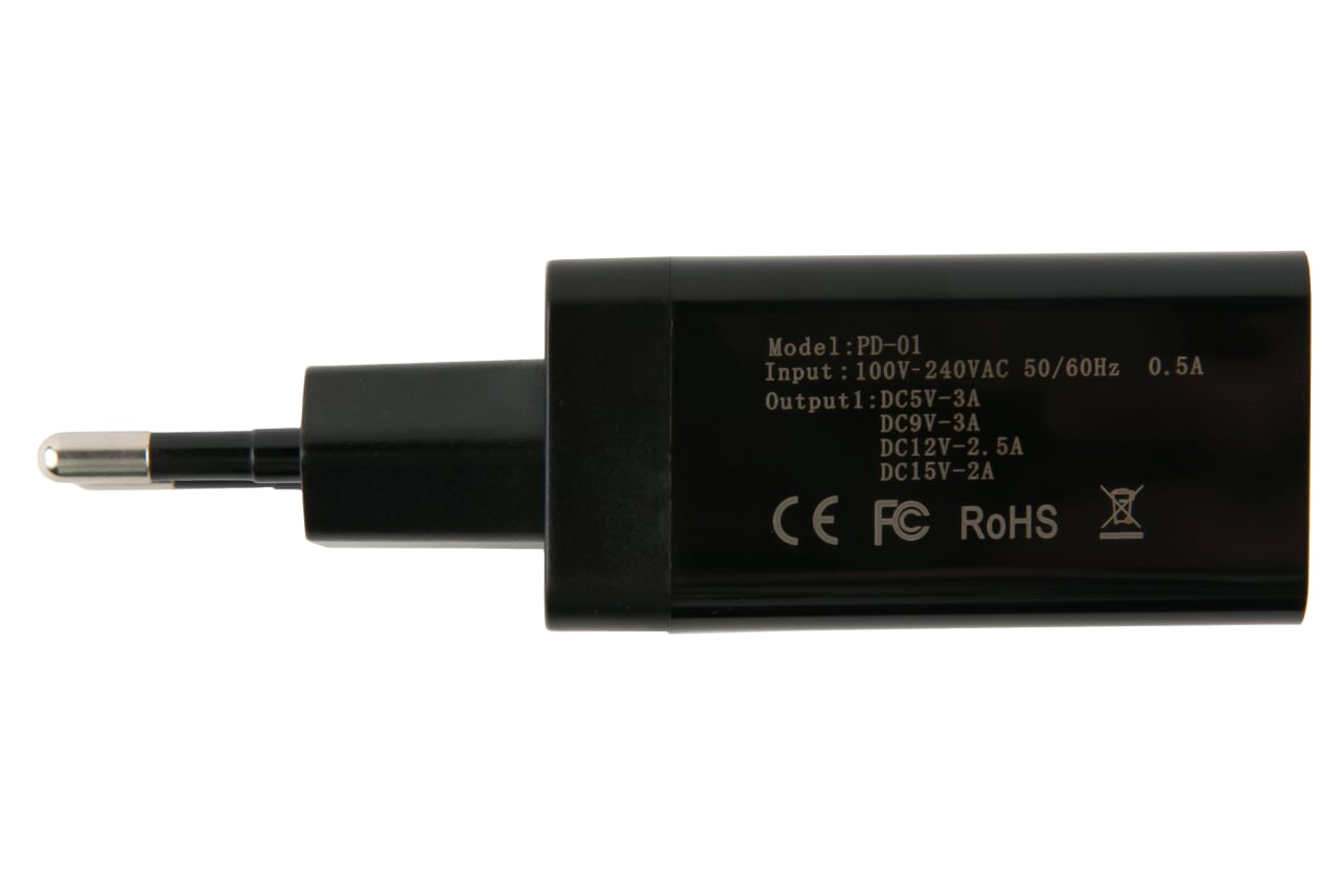 Сетевое зарядное устройство Red Line PD-3A, 1USB, USB type-C, 3A, черный (УТ000015304) - фото 1