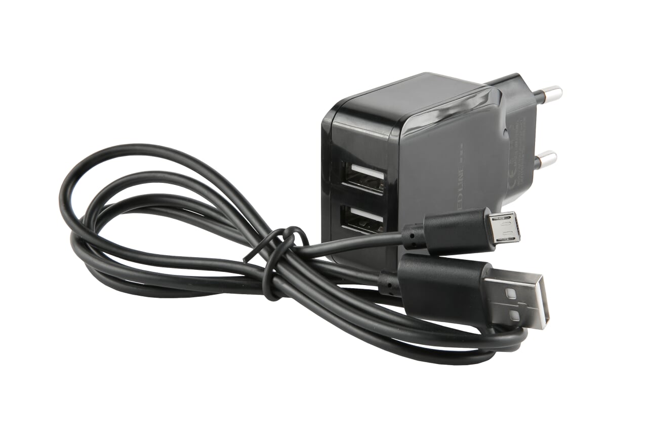 

Сетевое зарядное устройство Red Line NC-2.4A, 2USB, 2.4A, черный (УТ000013634), кабель microUSB, NC-2.4A