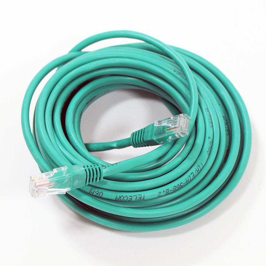Патч-корд TELECOM UTP, кат.5e, 10 м, RJ45-RJ45, зеленый